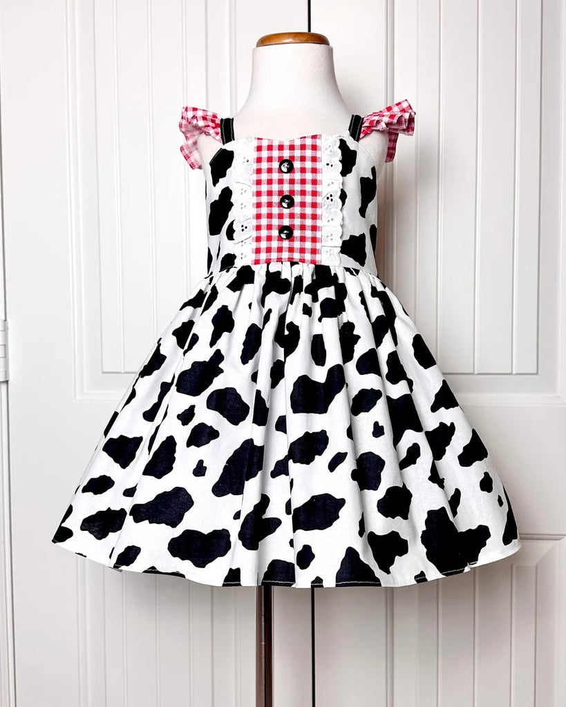 Girls Cow Dress, Farm Dress, Farm Party, Birthday Party Cow Dress Camila Alexis Clothing Girls Cow Dress, Farm Dress, Farm Party, Birthday Party Cow Dress Camila Alexis Clothing