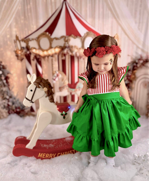 Christmas Stripes Holiday Dress