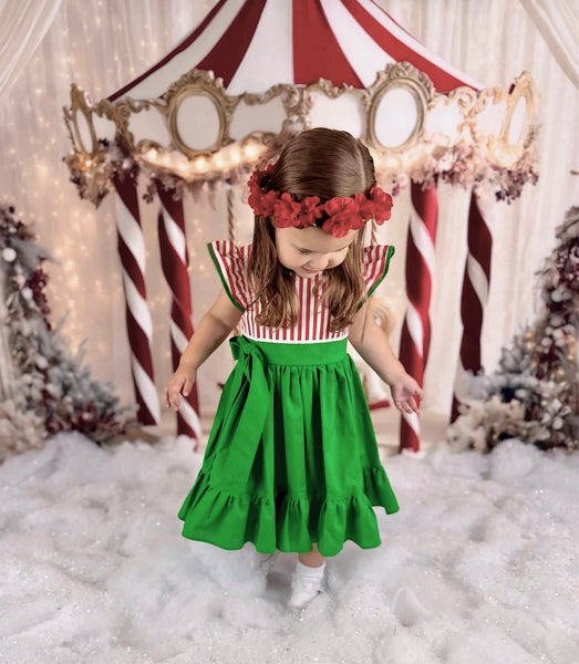 Christmas Stripes Holiday Dress